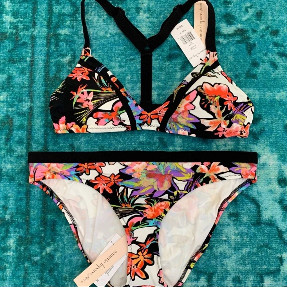 NWT! Nanette Lepore Tropical Havana Heartbreaker Bikini Hipster Bottoms - Picture 8 of 9